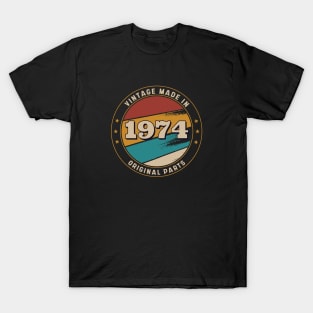 Vintage, Made in 1974 Retro Badge T-Shirt